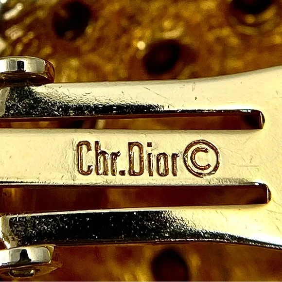 Vintage CHRISTIAN DIOR 1960s Rhinestone Clip Earrings - Picture 5 of 5